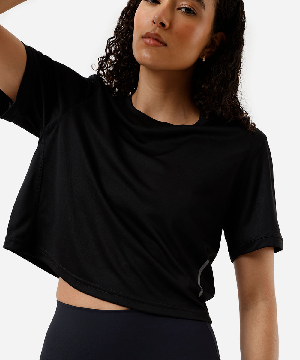 cropped feminino esportivo ace com refletivos preto