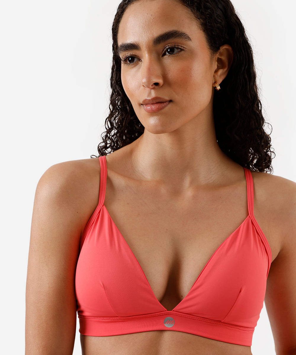 top triângulo feminino esportivo rosa