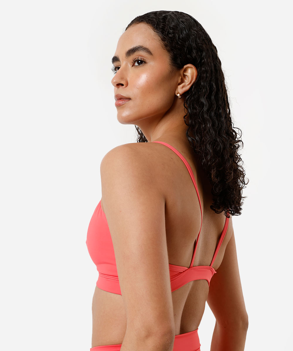 top triângulo feminino esportivo rosa
