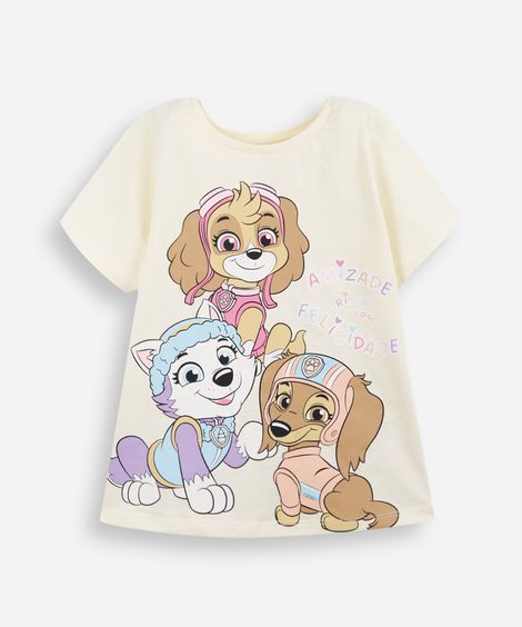 camiseta infantil patrulha e amigos amarela