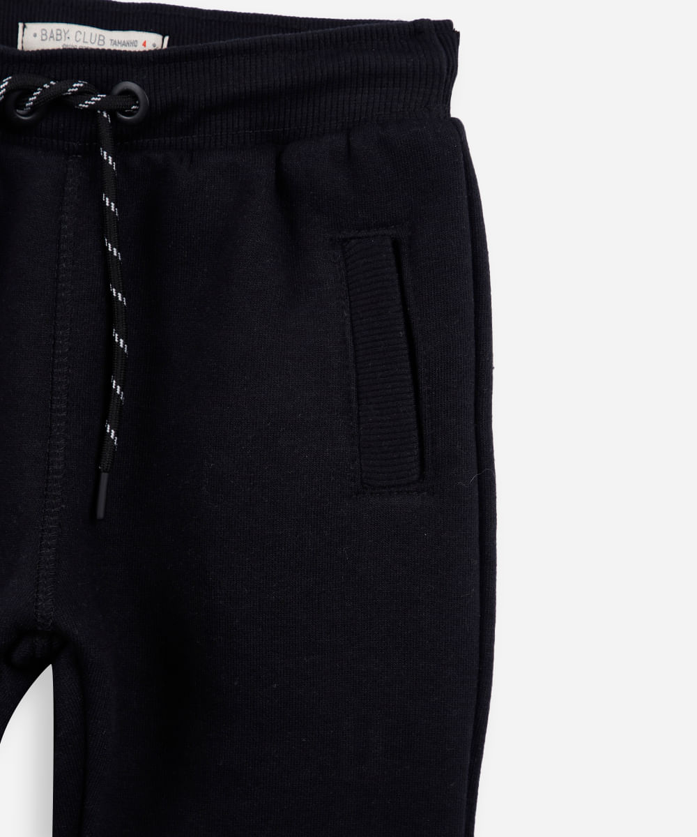 calça de moletom infantil com cordão preta
