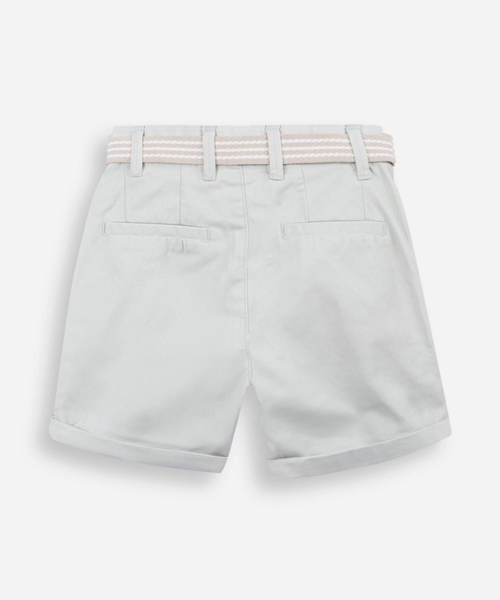 bermuda infantil de sarja com cinto verde