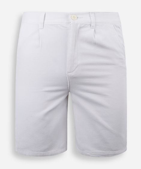 bermuda juvenil reta com bolso off white