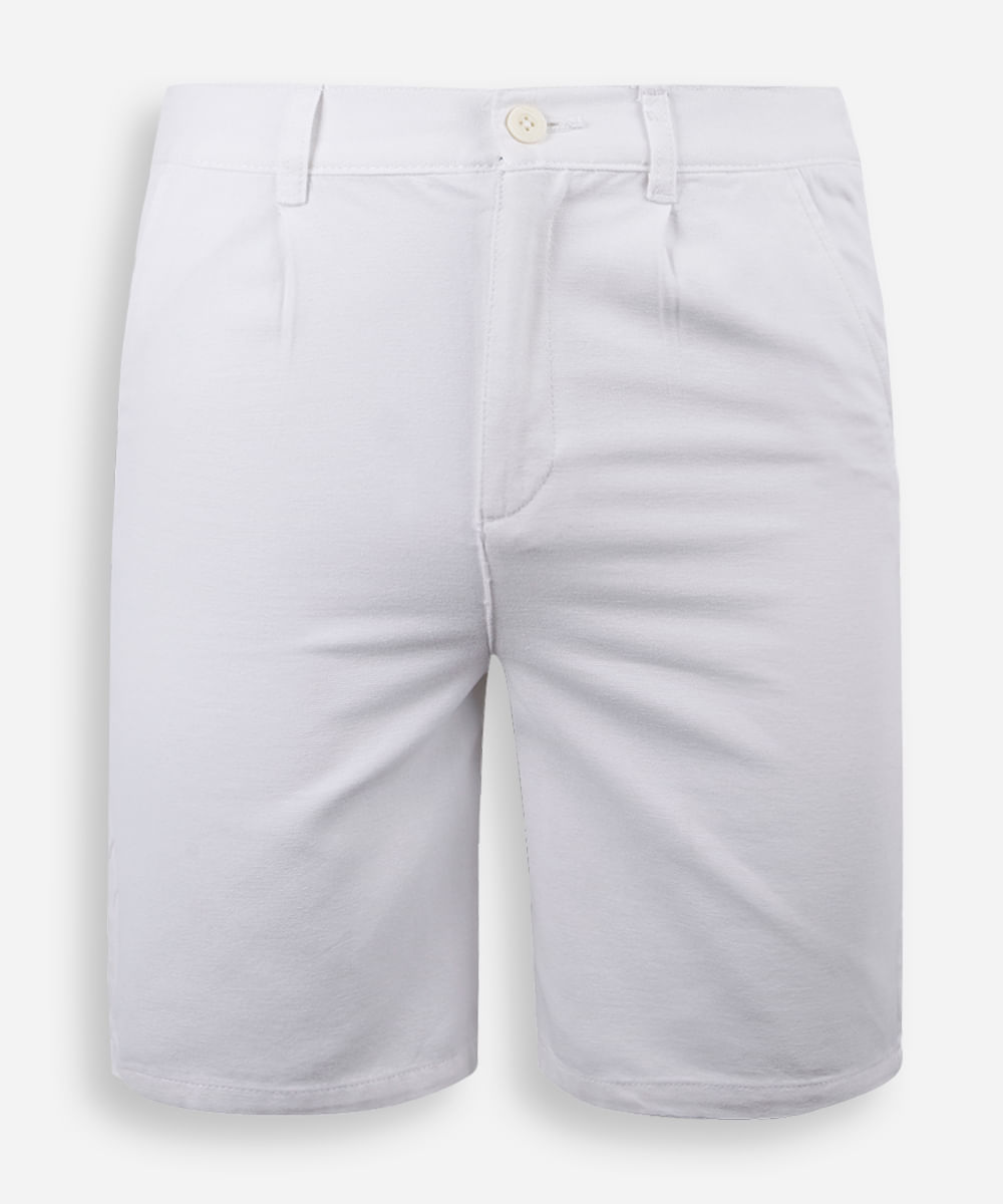 bermuda juvenil reta com bolso off white