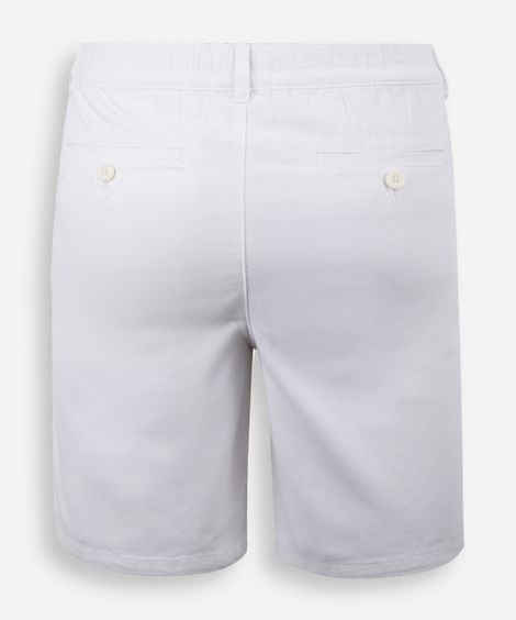 bermuda juvenil reta com bolso off white