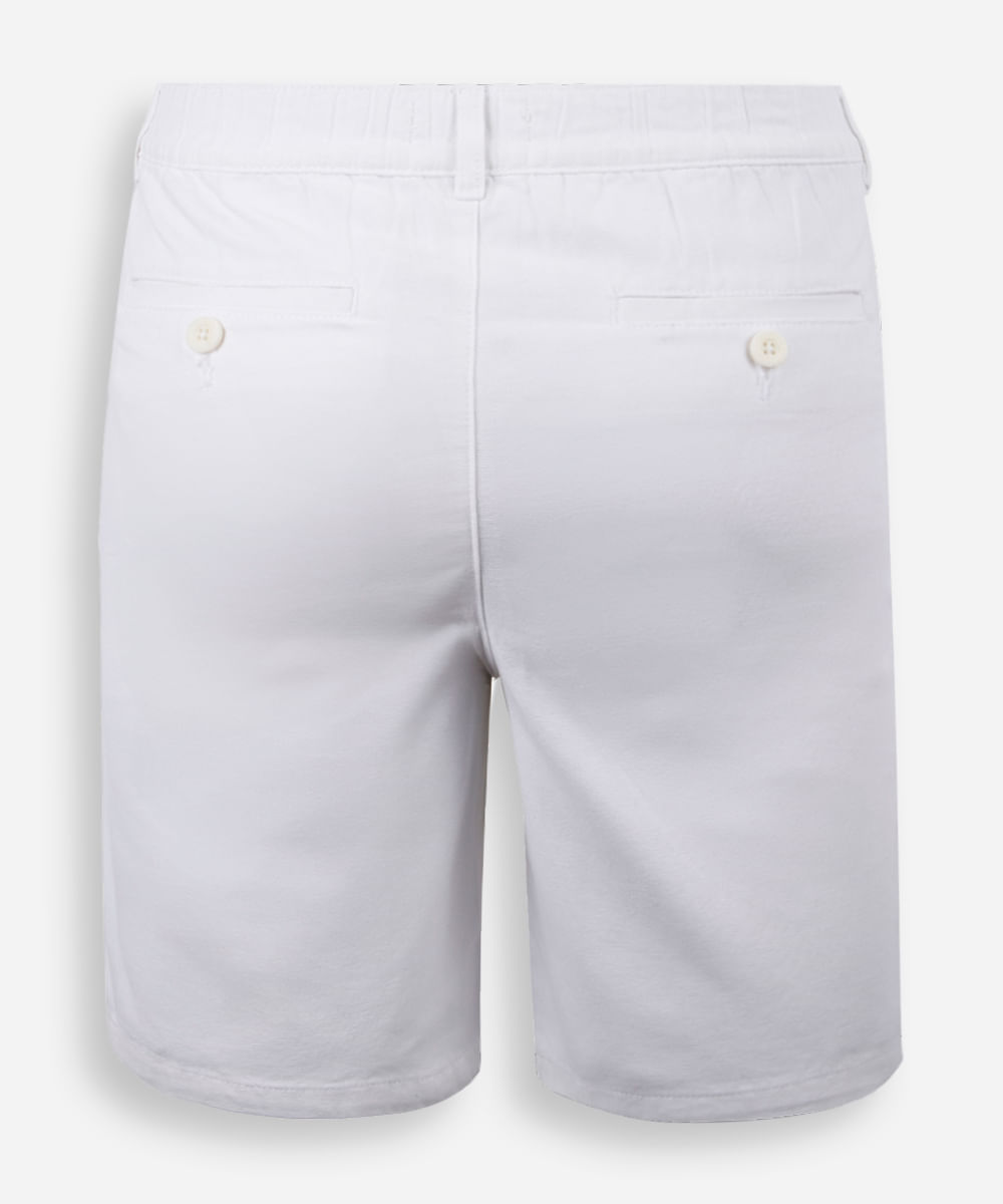 bermuda juvenil reta com bolso off white