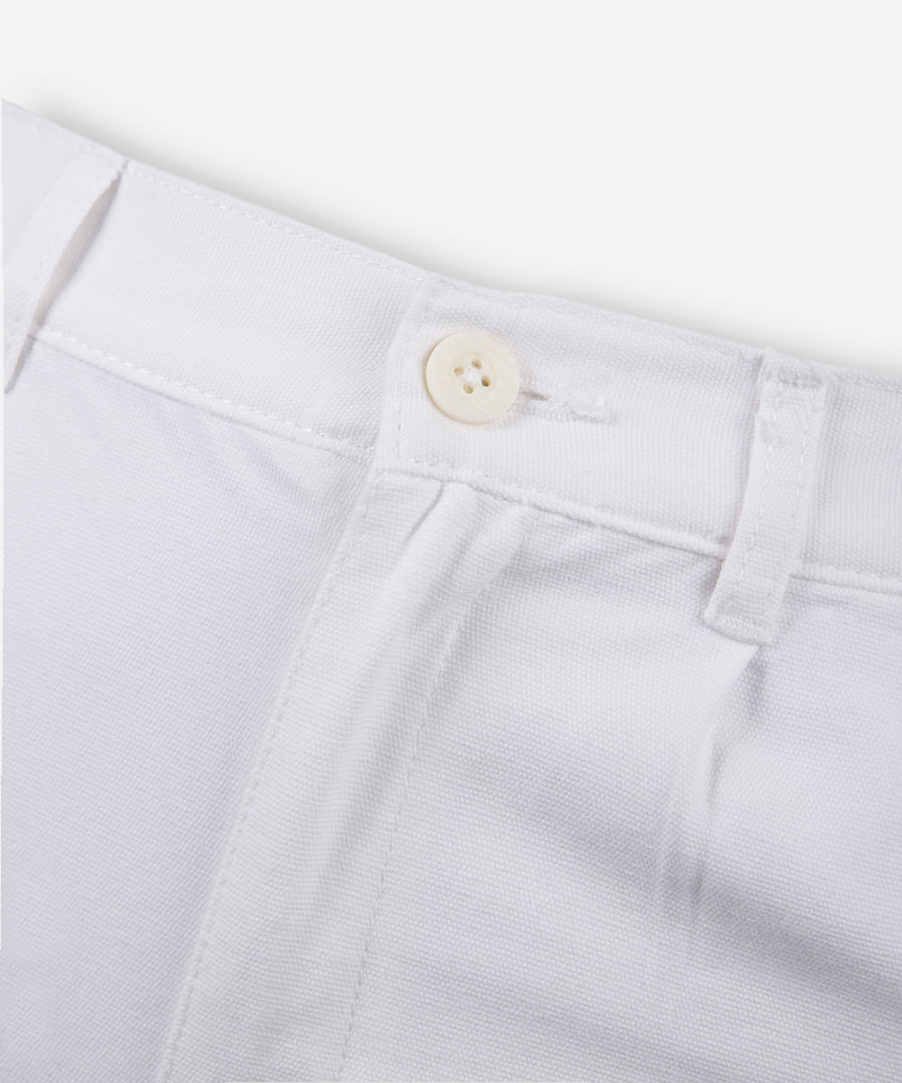 bermuda juvenil reta com bolso off white