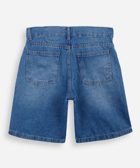 bermuda jeans infantil nfl azul