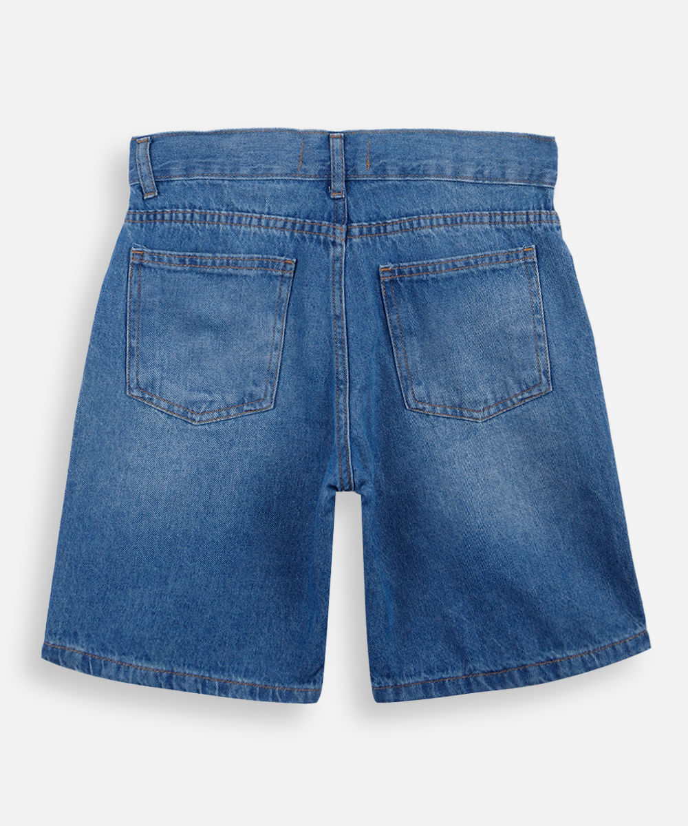 bermuda jeans infantil nfl azul