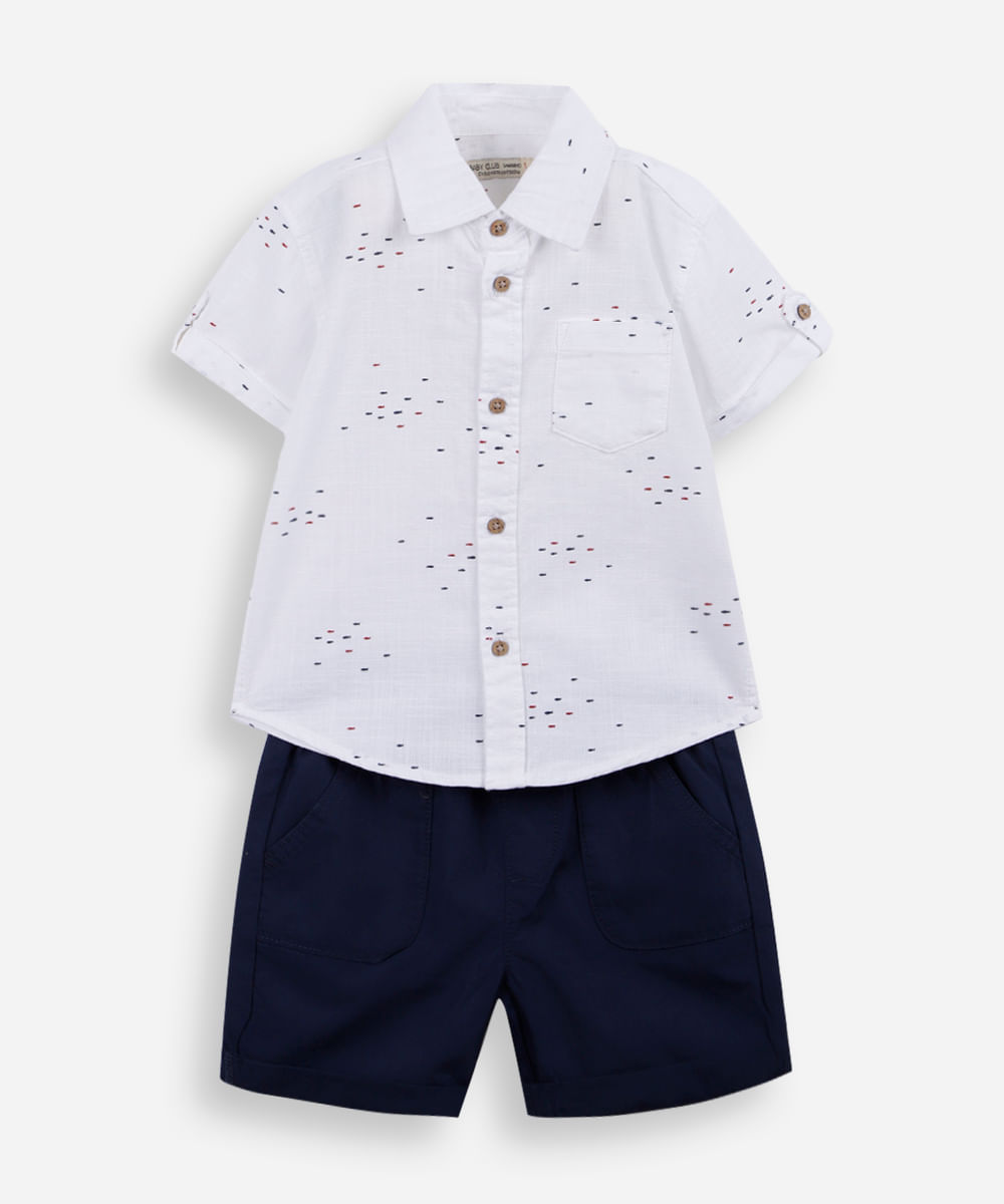 conjunto infantil mini peixes azul