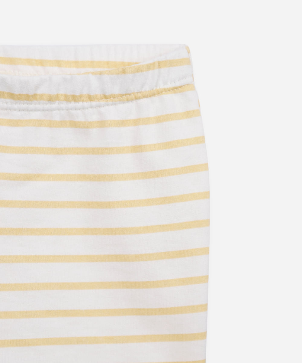 conjunto infantil de algodão estampado amarelo