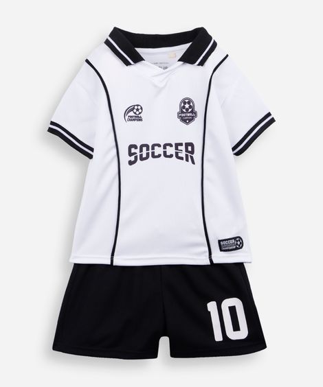 conjunto curto infantil esportivo off white