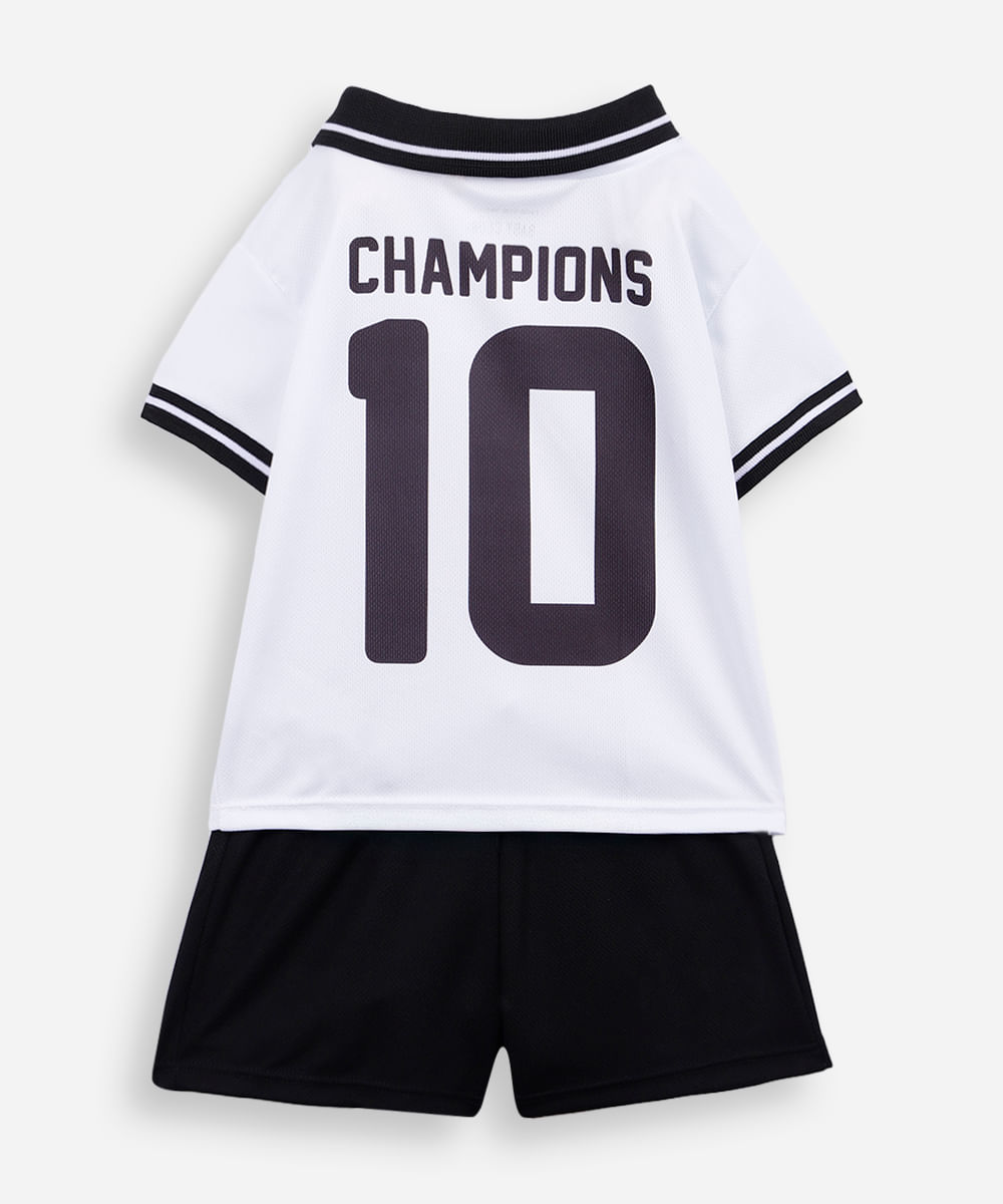 conjunto curto infantil esportivo off white