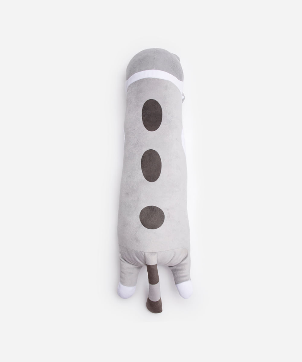 gato alongado de pelúcia cinza