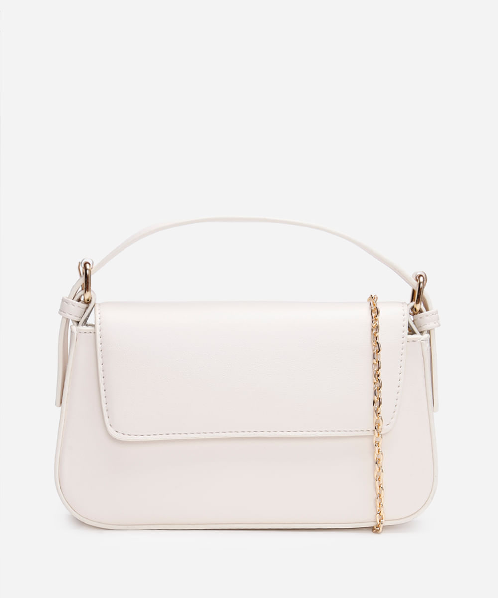 bolsa transversal estruturada com alça de corrente  off white