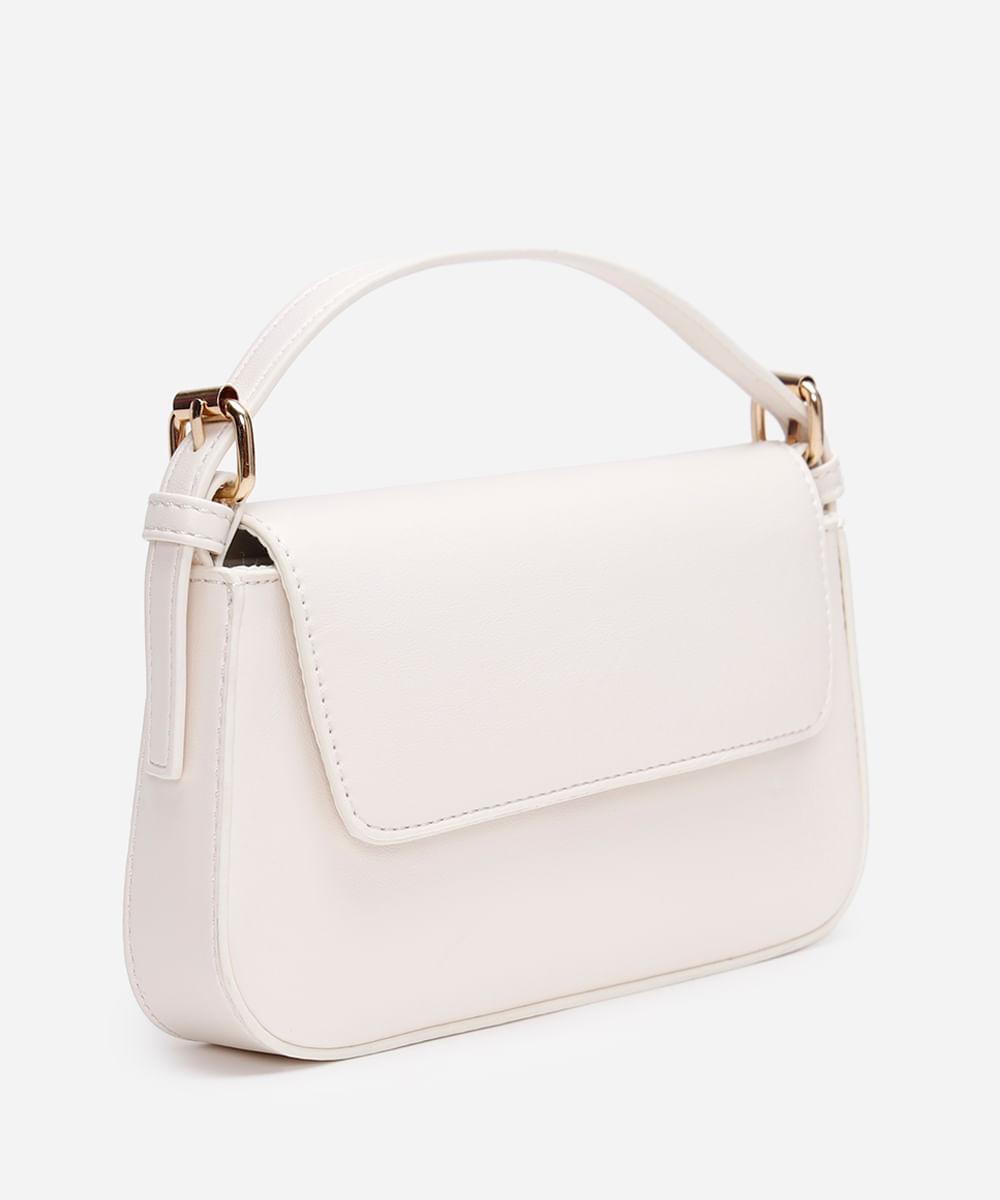 bolsa transversal estruturada com alça de corrente  off white