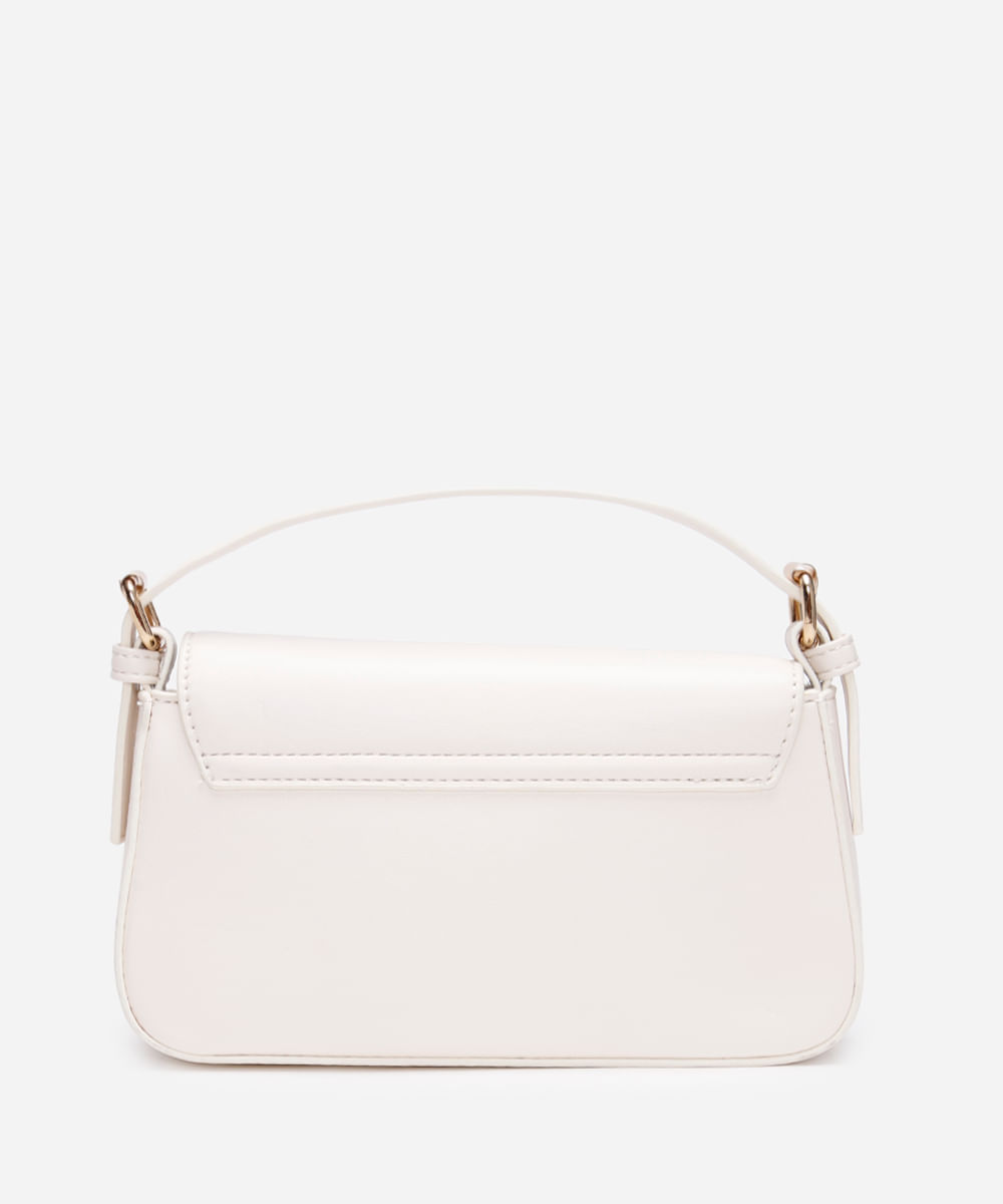 bolsa transversal estruturada com alça de corrente  off white