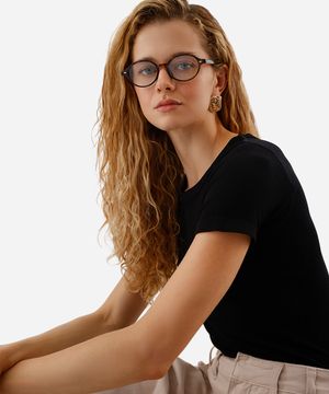 óculos oval tartaruga mindset marrom