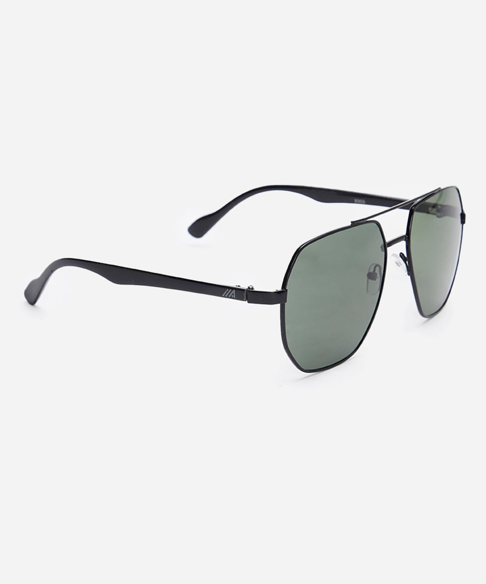 óculos de sol aviador preto