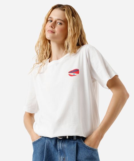 camiseta feminina de algodão açaí spacemartt off white