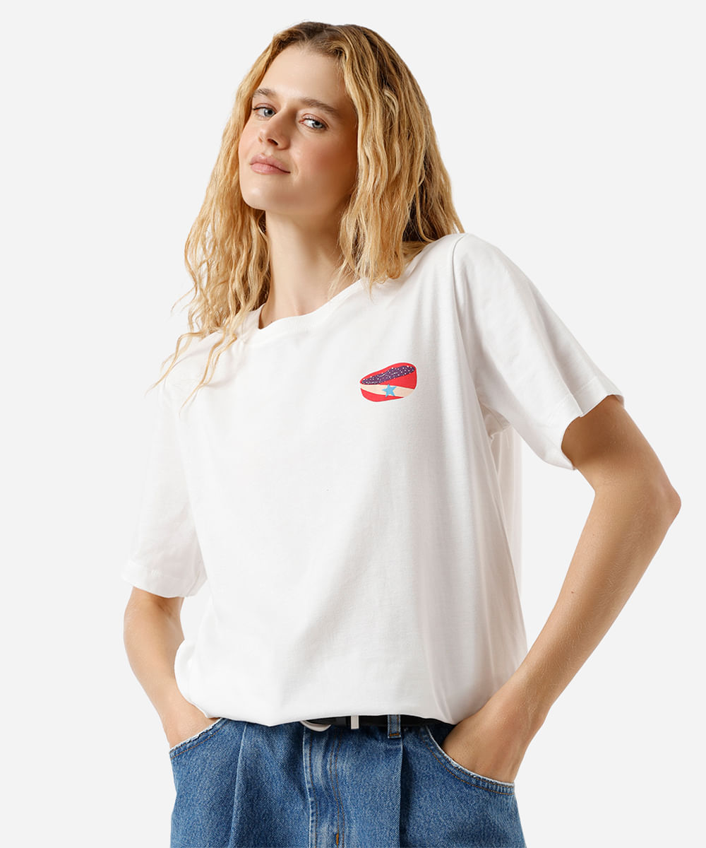 camiseta feminina de algodão açaí spacemartt off white