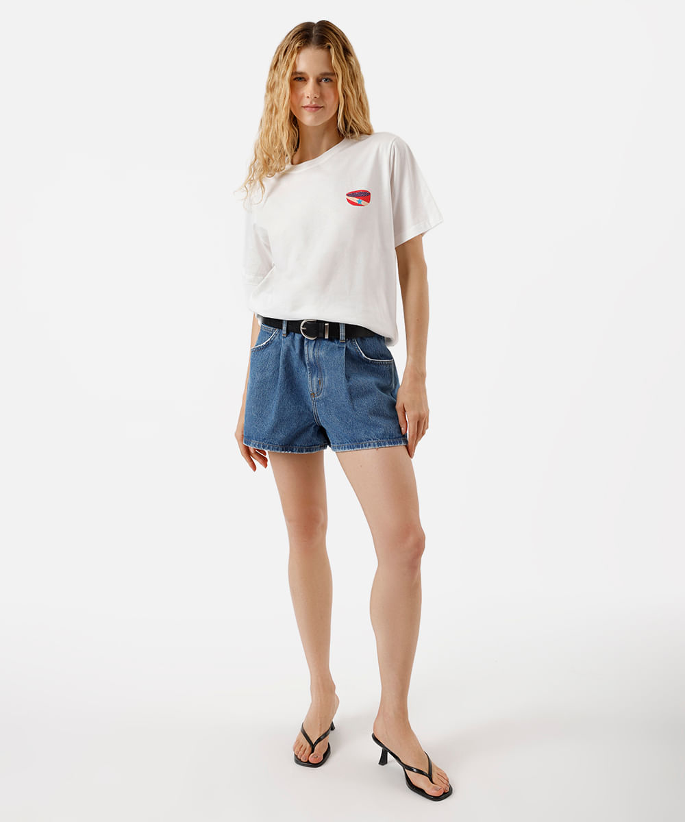 camiseta feminina de algodão açaí spacemartt off white