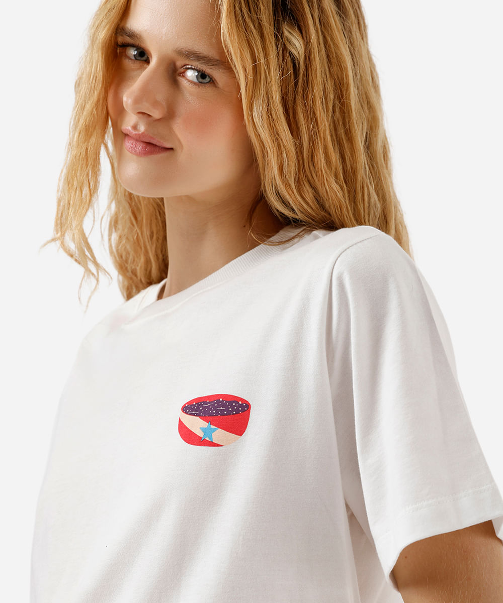camiseta feminina de algodão açaí spacemartt off white