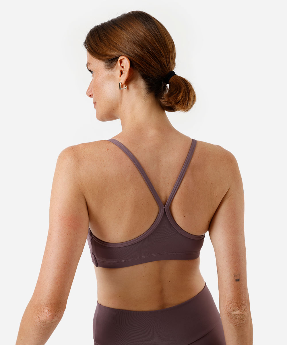 top alça fina feminino de poliamida esportivo roxo