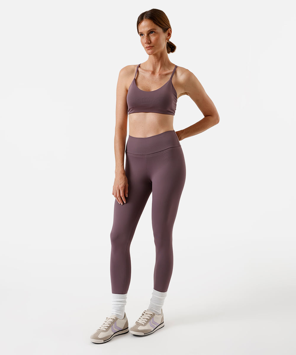 top alça fina feminino de poliamida esportivo roxo
