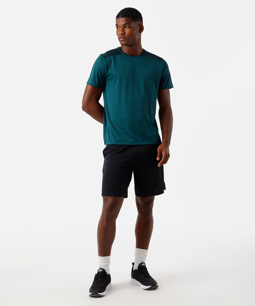 camiseta masculina esportiva com recorte verde
