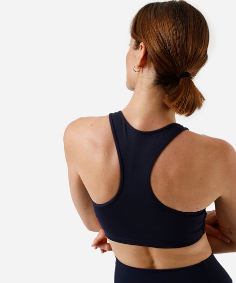 top nadador feminino de poliamida esportivo ace azul