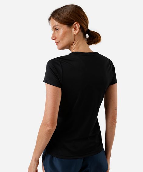camiseta feminina com listras cea sports preto