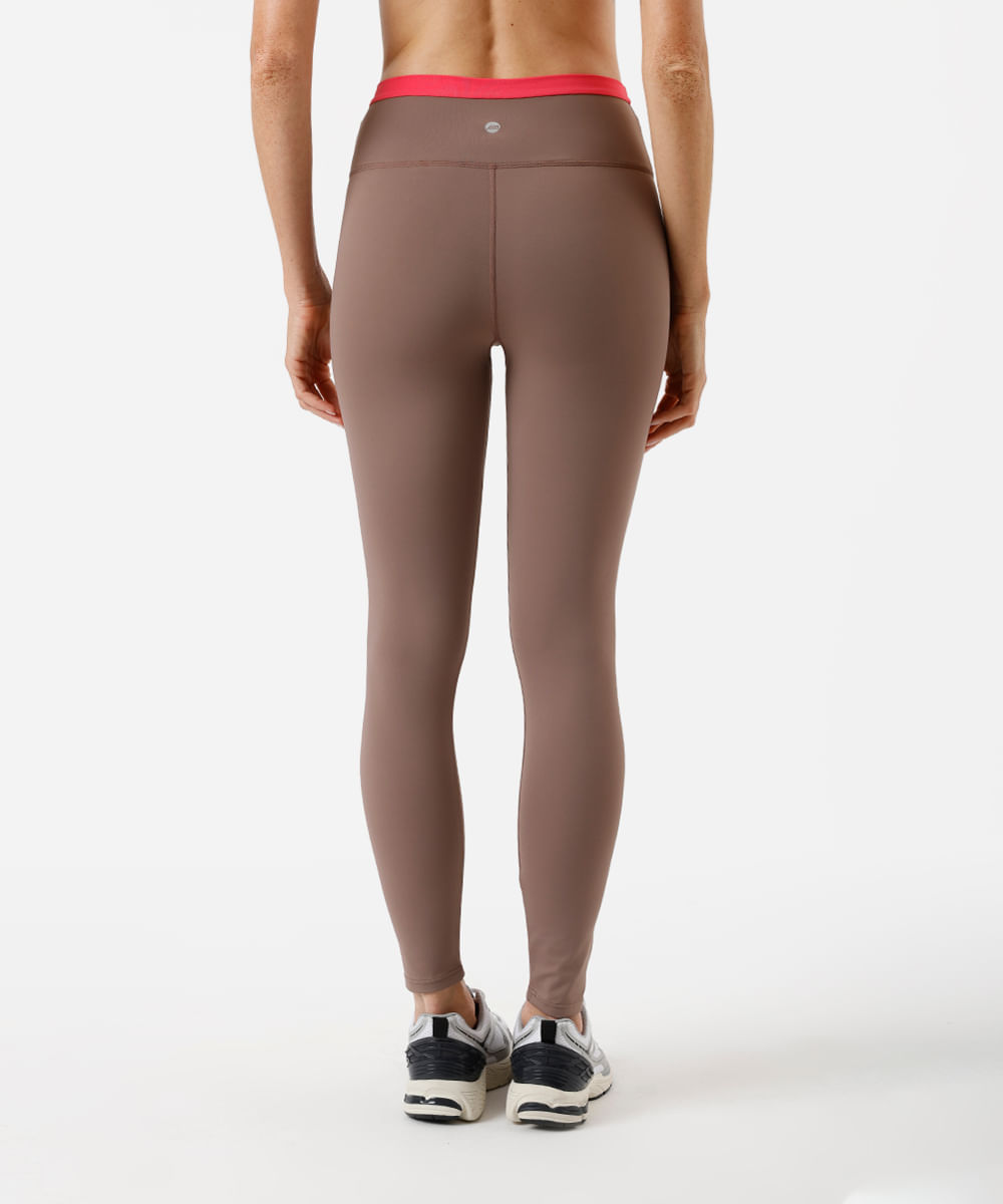 calça legging feminina esportiva ace bicolor marrom