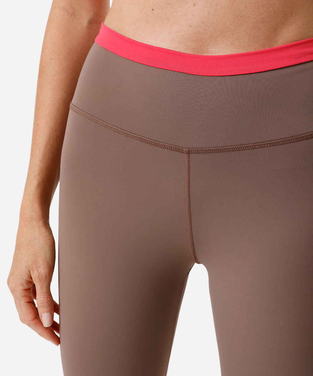 calça legging feminina esportiva ace bicolor marrom