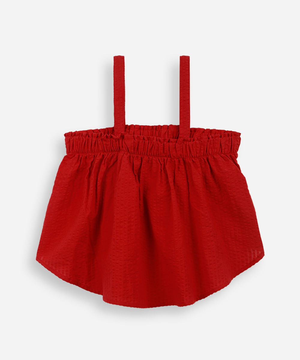bata infantil de alça com lastex vermelha