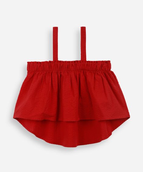 bata infantil de alça com lastex vermelha