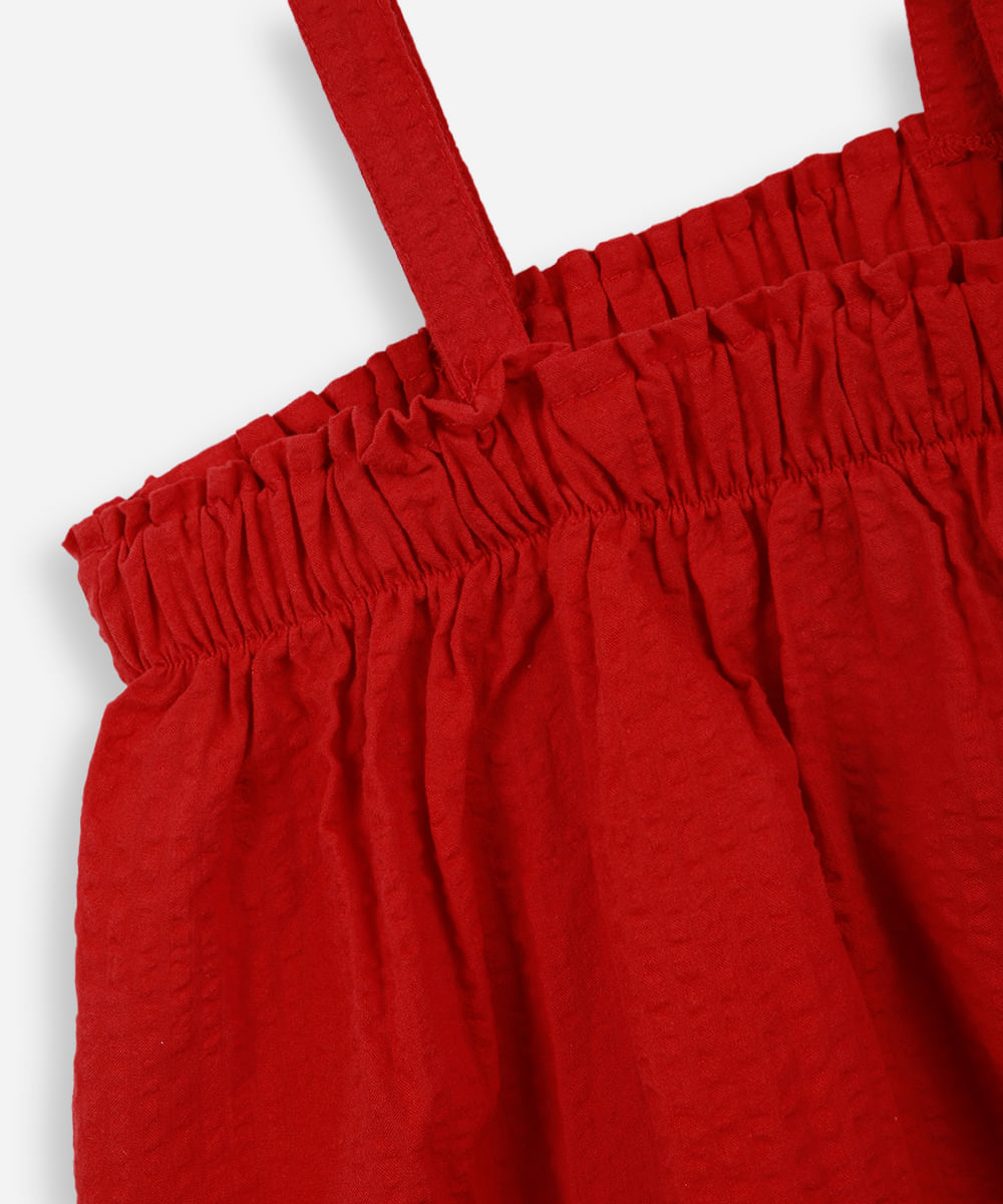 bata infantil de alça com lastex vermelha