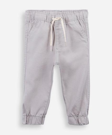 calça sarja jogger cinza