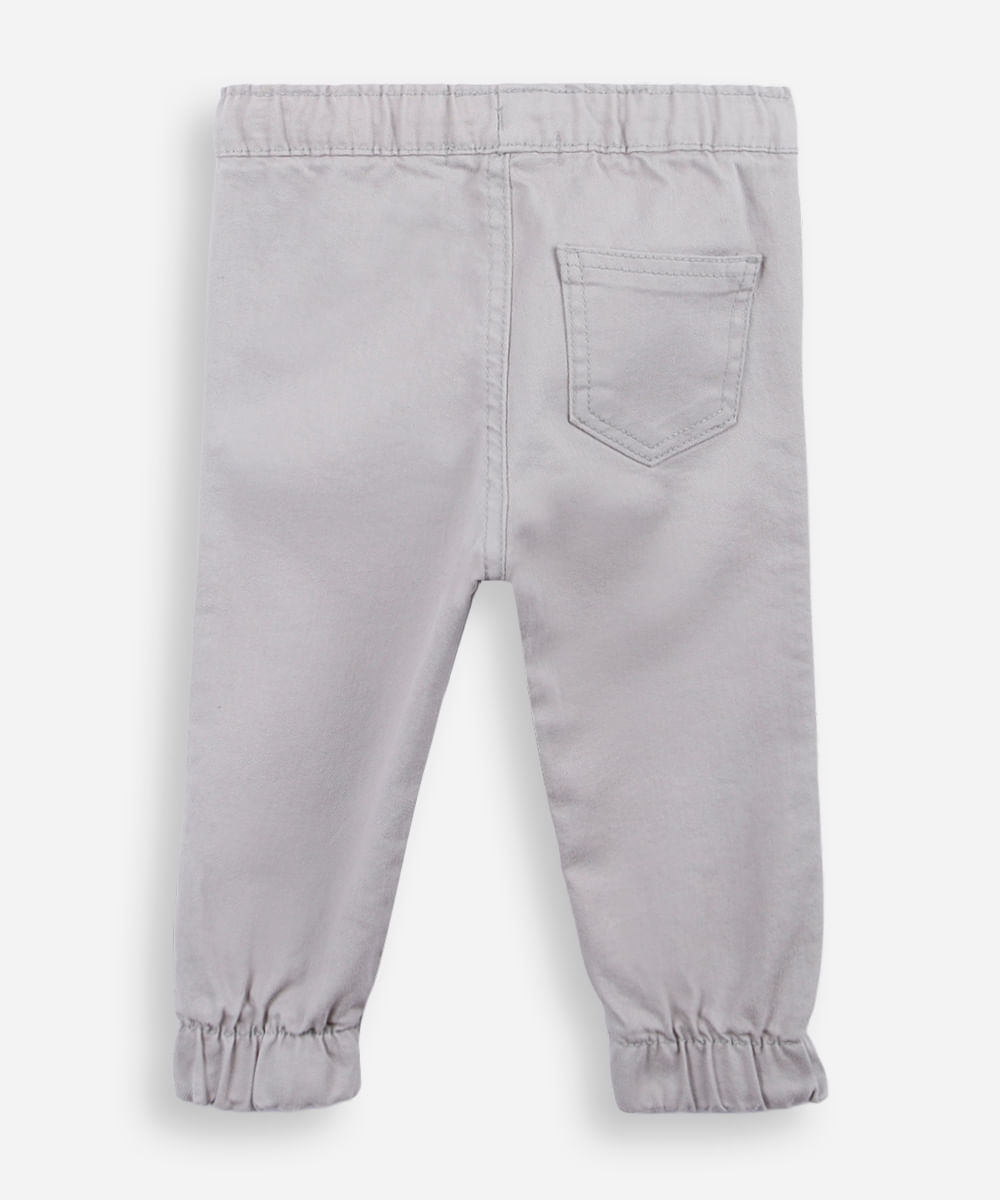 calça sarja jogger cinza