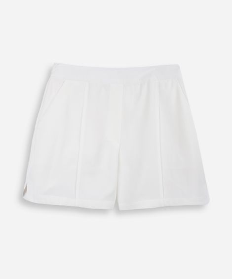 short de alfaiataria juvenil com nervura off white