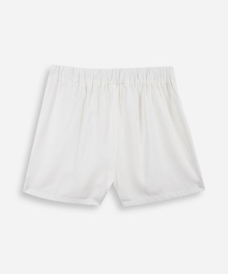 short de alfaiataria juvenil com nervura off white