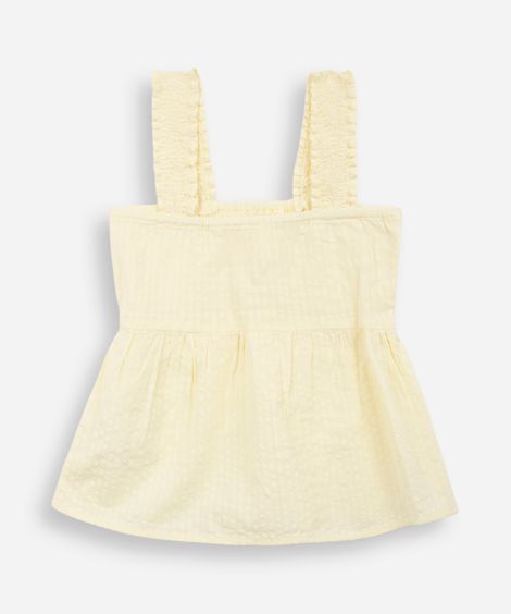 bata de algodão infantil texturizada amarela
