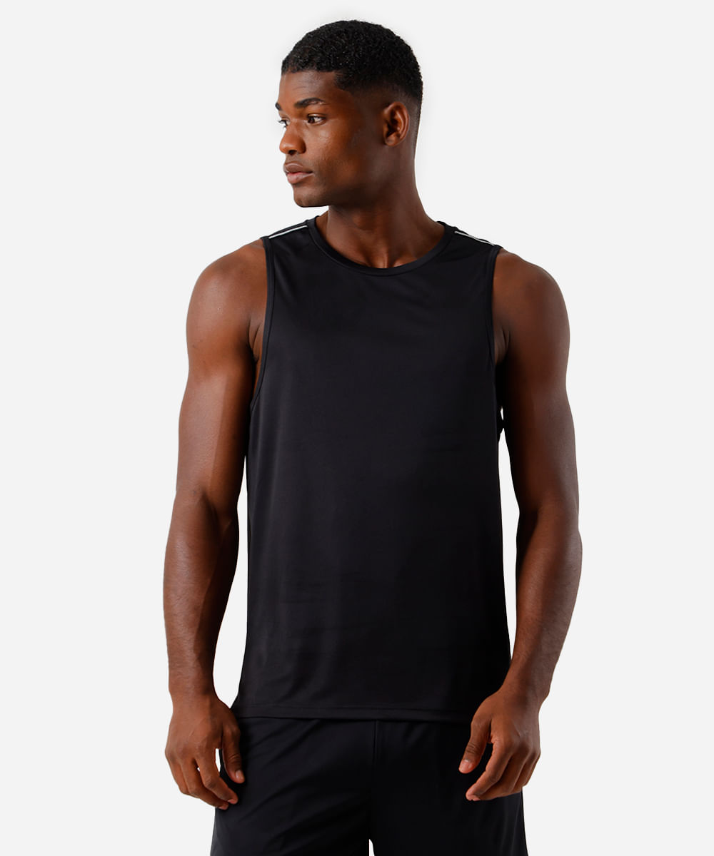 regata esportiva masculina com refletivos preta