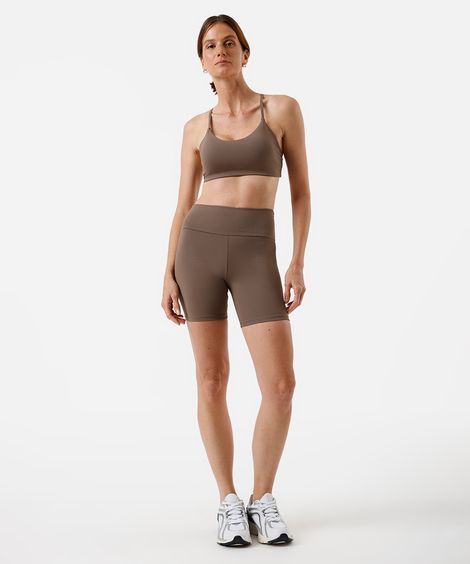 bermuda feminina esportiva marrom