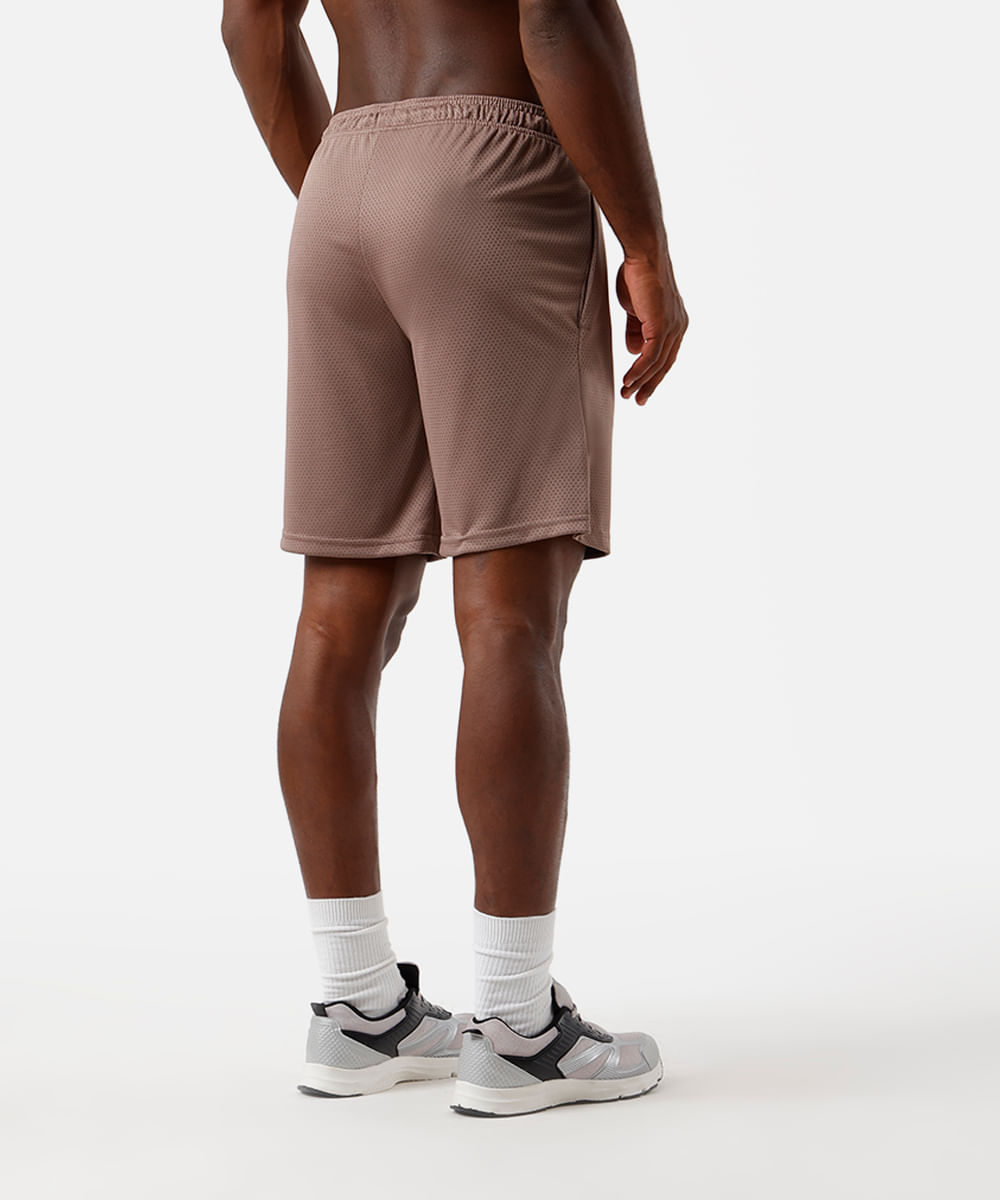 bermuda masculina esportiva texturizada marrom