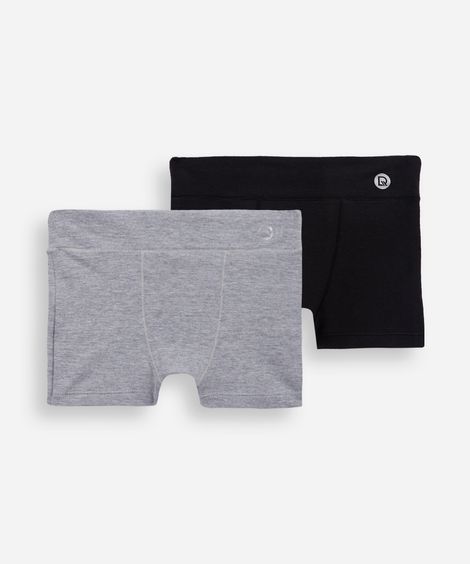 kit de 2 cuecas boxer infantis de algodão delrio colorido