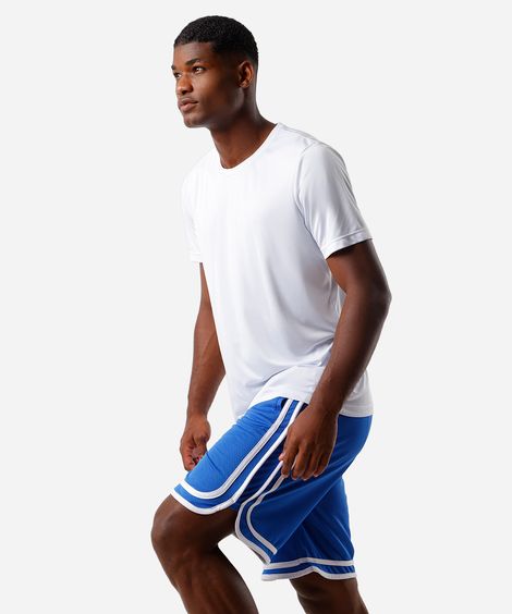 bermuda esportiva masculina com listras azul