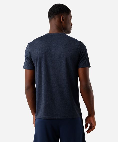 camiseta masculina esportiva com recorte azul