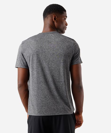camiseta masculina esportiva com recorte cinza