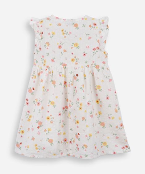 vestido infantil de algodão com laços floral colorido